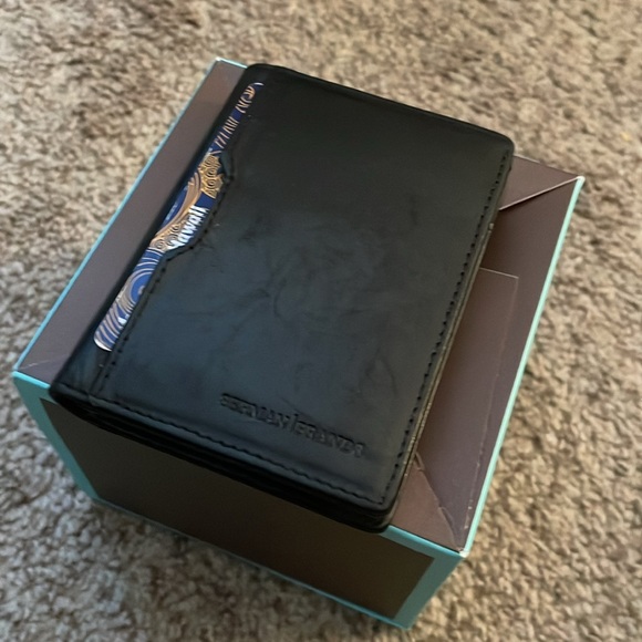 Serman Brands Slim Wallet 3x 4•  • Soft Leather • Black Noire - Picture 8 of 9